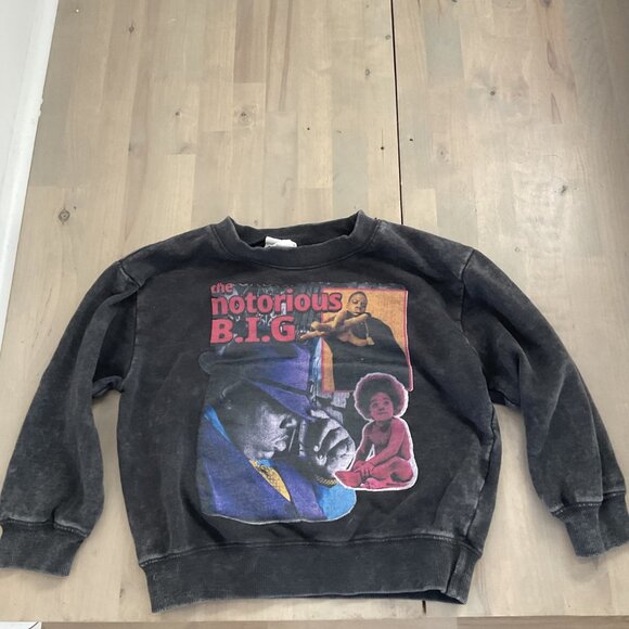 Kids Acid Washed Notorious BIG Sweatshirt SZ 6 - Picture 4 of 4